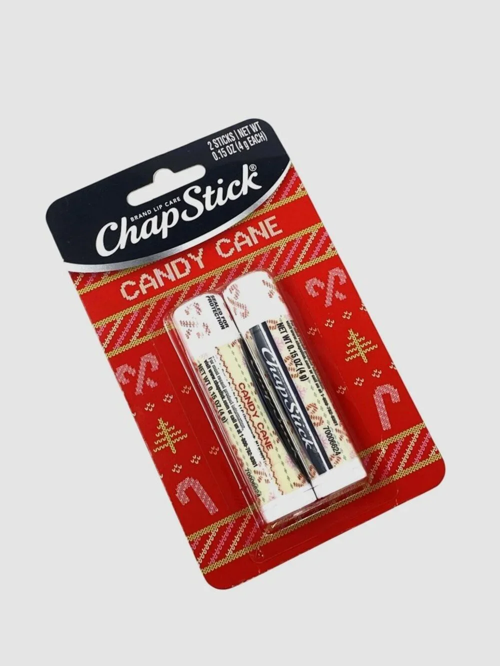 Chapstick Holiday Lip Balm Candy Cane 0.15oz/2ct Moisturizing Clear Lip Balms